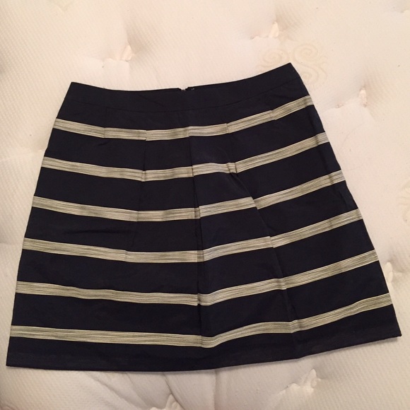 Loft Striped Skirt with Side Pockets