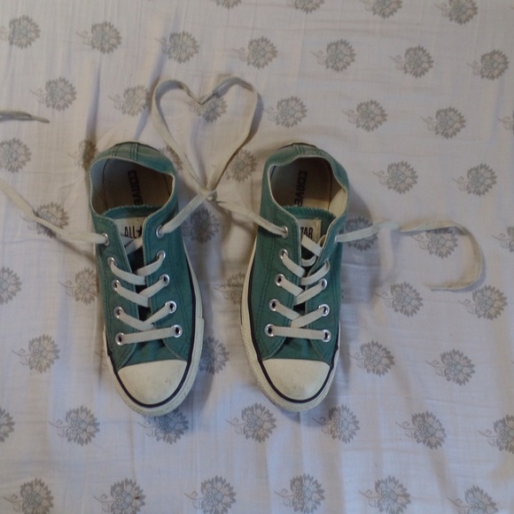Blue-Green Converse Sneakers - Picture 3 of 4