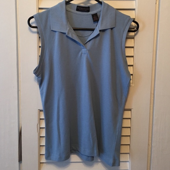 Blue sleeveless polo