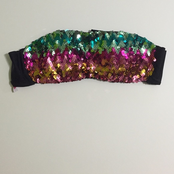 Victoria's Secret Bandeau Sequined Swim Top - Picture 1 of 3