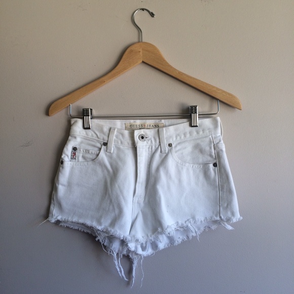 Vintage/Handmade Guess White Jean Shorts