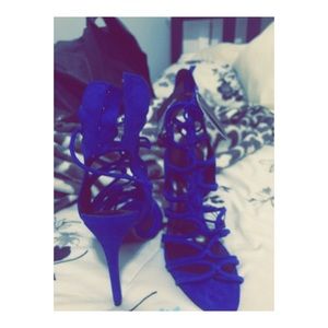 Zara blue strappy heels