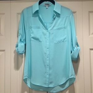 Aqua Blue Express button down shirt