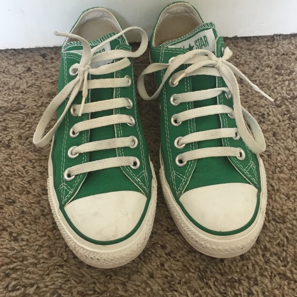 Green  converse low tops