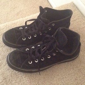Faded black and silver high top Converse
