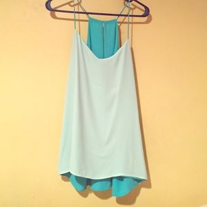 Reversible teal tank top
