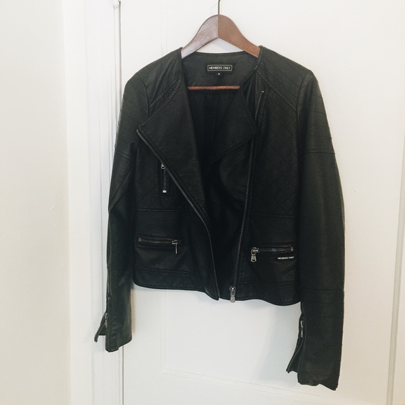 Faux leather motorcycle jacket