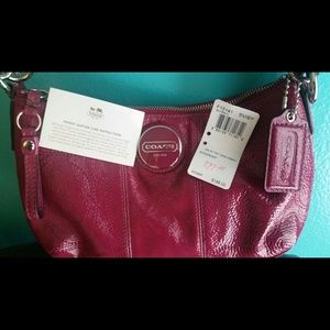 Authentic Coach Cranberry Patent Leather Purse