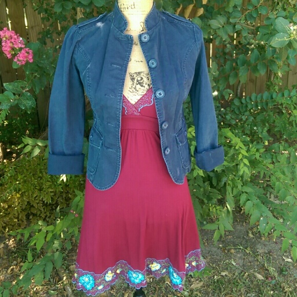 Cotton fitted military inspired blazer. XS - Picture 1 of 4