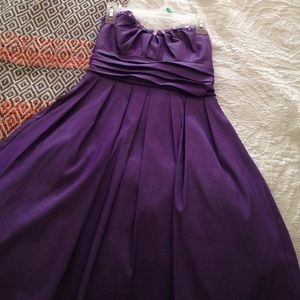 Knee length strapless formal dress
