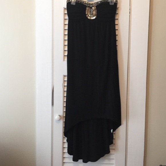 Black strapless dress