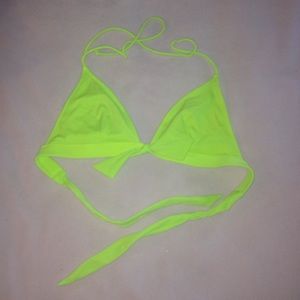 Neon yellow triangle bathing suit top