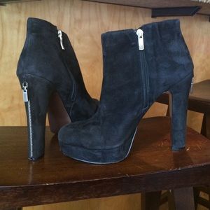 BCBG black suede booties