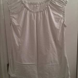 LOFT Outlet white/silver sleeveless top. Size XL