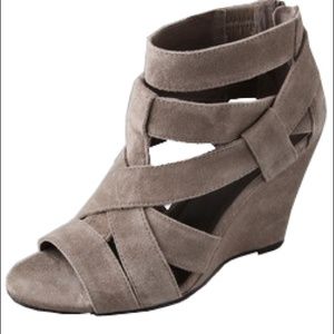 Brand new Joie Royce grey suede wedge sandals 6