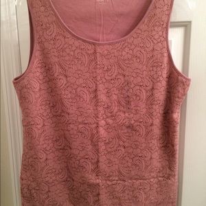 LOFT Outlet Rose/Gold Flower Tank Top Size Large