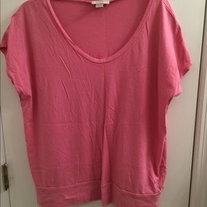 LOFT Outlet Pink Tee with Banded Waist Size XL.