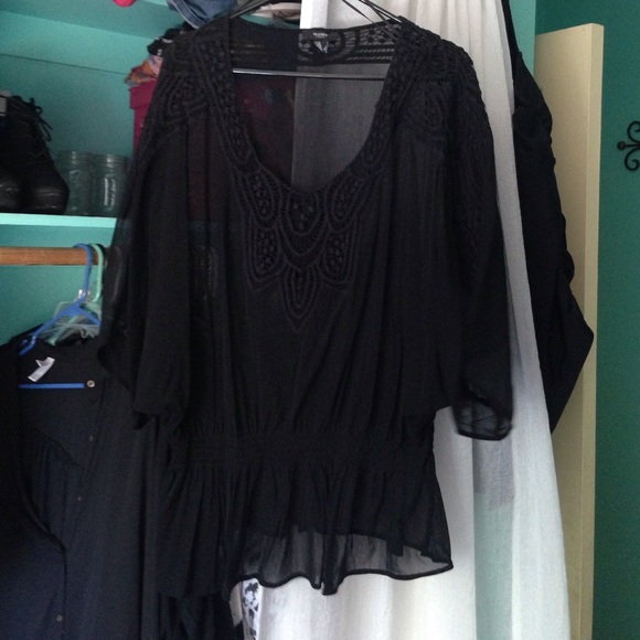 Sheer black detailed top