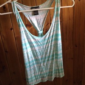 wet seal crop top blue tank medium