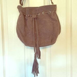 Tilly's Grey Suede Purse w/ Tassels