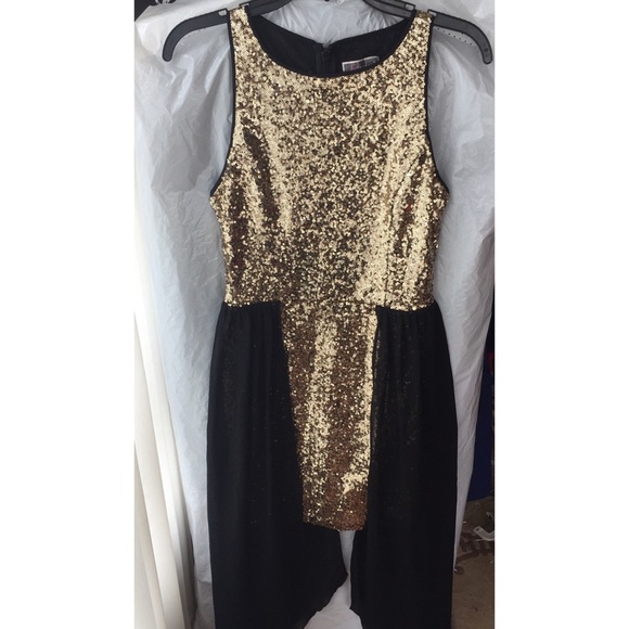 Lipsy gold sequin dress
