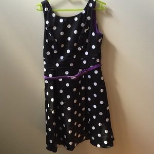 Black with white polka dot dress