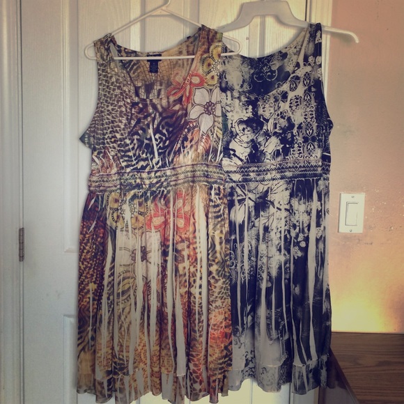 Can be worn as dresses or tops.