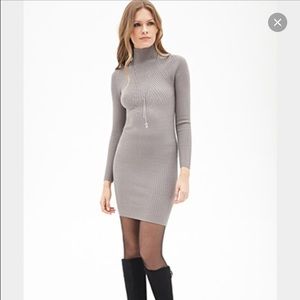 Ribbed-High Neck Forever21 Dress