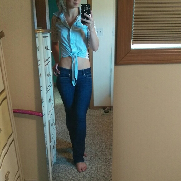 Jeans and lace crop top