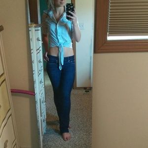 Jeans and lace crop top