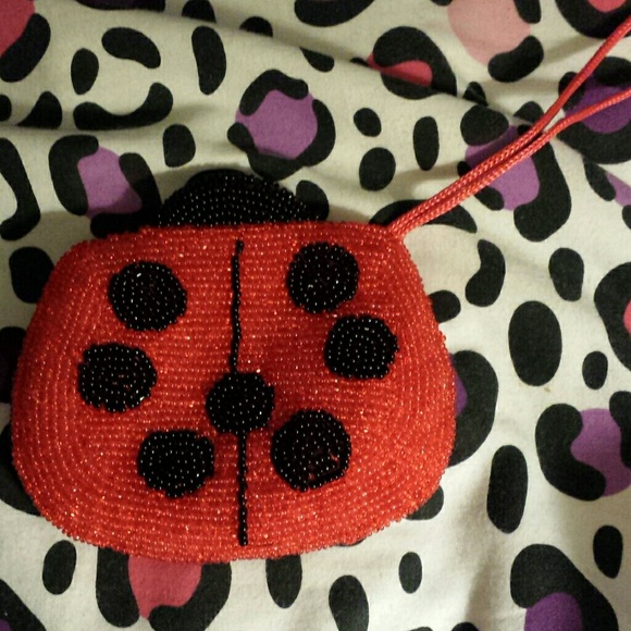 Small Beaded Ladybug Coin Purse