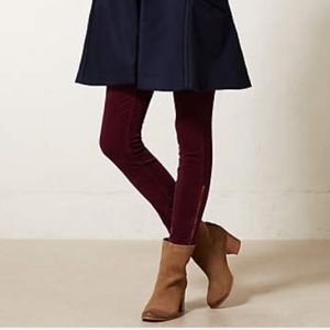 Anthropologie Pilcro ankle zip cords burgundy 29