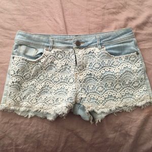 Denim Lace shorts