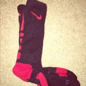 Red & black nike elite socks