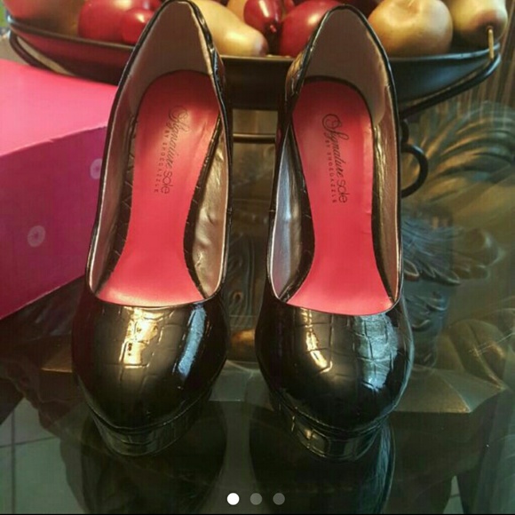 Patent leather pumps