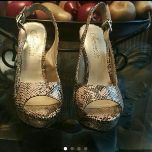 Snake skin slingbacks