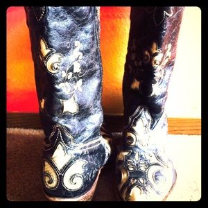 Corral COWGIRL boots, bone inlay, genuine material