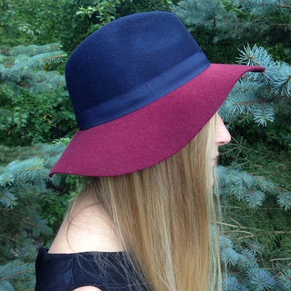 Navy & Maroon Floppy Hat