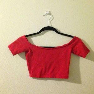 cotton spandex off the shoulder AA crop top