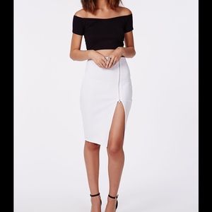 Missguided  white Zip Up skirt