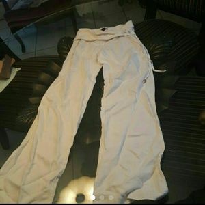White linen pants