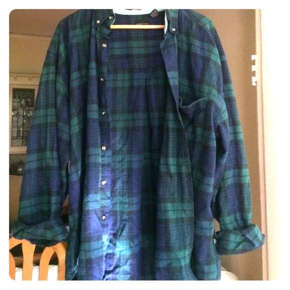 vintage Blue and Green oversized flannel