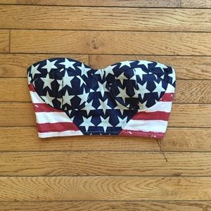 American Flag Crop Top