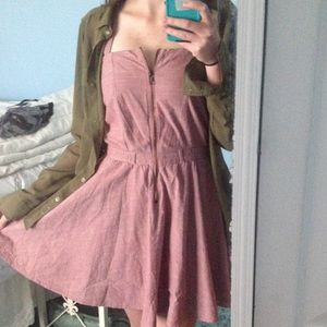 Heather-Plum front-zip dress