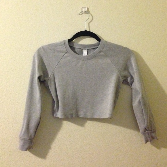 solid long sleeve ponte crop top reglan AA sweater