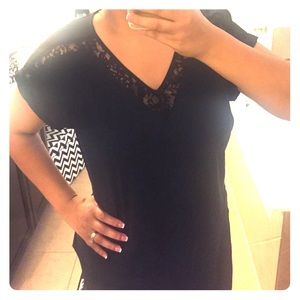 Express Silky V-Neck Blouse with Lace Detail ❤️