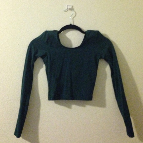 cotton spandex forest green AA crop top