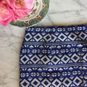 Silver and blue skirt