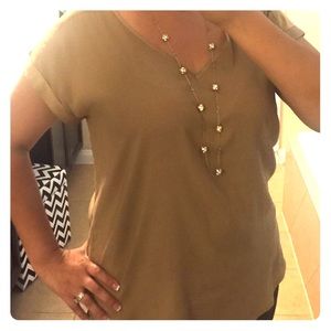 Express Silky V-neck blouse - mocha