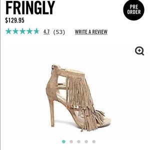Steve Madden taupe suede fringly heels